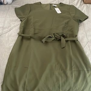 J. Crew Brand New Olive Short-sleeved Tie Dress. Size 12. Never worn.